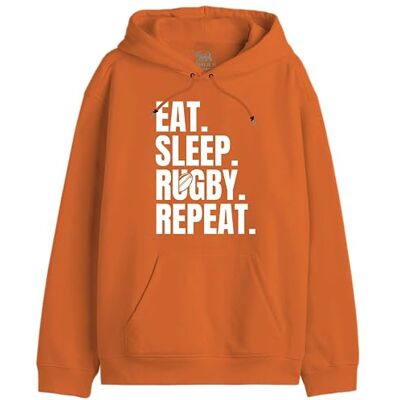 REPUBLIC OF CALIFORNIA "Eat, Sleep, Rugby, Repeat" UXREPCZSW029 Sweatshirt för herr, orange, storlek XS, 1 stycke, S REPUBLIC OF CALIFORNIA "Eat, Sleep, Rugby, Repeat" UXREPCZSW029 Sweatshirt för herr, orange, storlek XS, 1 stycke, S