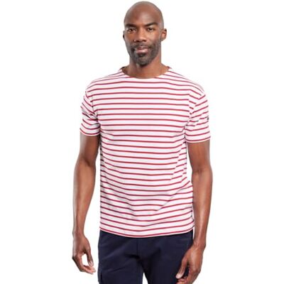 Armor-lux Armor Lux Doelan T-shirt för män, Flerfärgad (Vit/Braise 320), XXS Armor-lux Armor Lux Doelan T-shirt för män, Flerfärgad (Vit/Braise 320), XXS