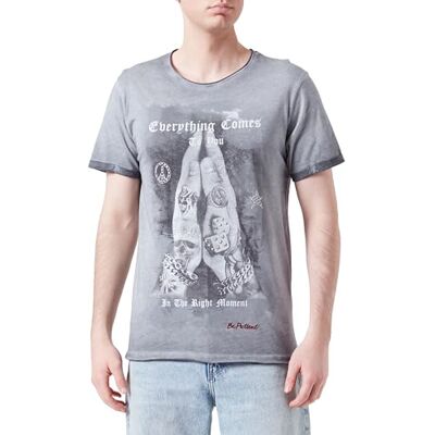 KEY LARGO KEYLARGO Män T-shirts MT Game Rhapsody Round, Silver (1107), M KEY LARGO KEYLARGO Män T-shirts MT Game Rhapsody Round, Silver (1107), M