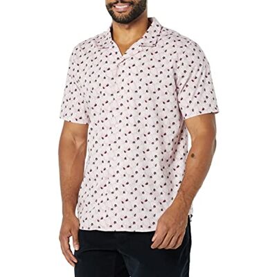 Amazon Essentials mäns Slim-Fit semesterskjorta, lavendel palmbladtryck, X-Small Amazon Essentials mäns Slim-Fit semesterskjorta, lavendel palmbladtryck, X-Small