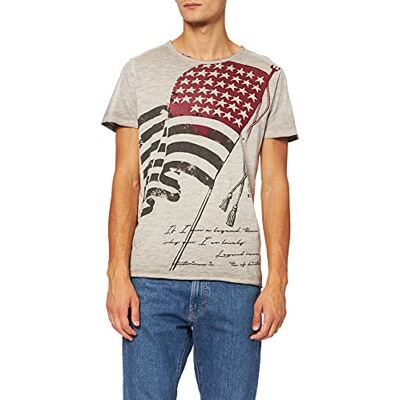 KEY LARGO Herr banderoll rund t-shirt, Silver (1107), M KEY LARGO Herr banderoll rund t-shirt, Silver (1107), M
