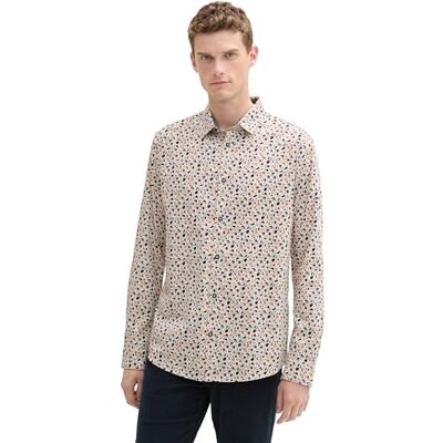 TOM TAILOR herrskjorta, 36647 – Offwhite Fancy Design, S TOM TAILOR herrskjorta, 36647 – Offwhite Fancy Design, S