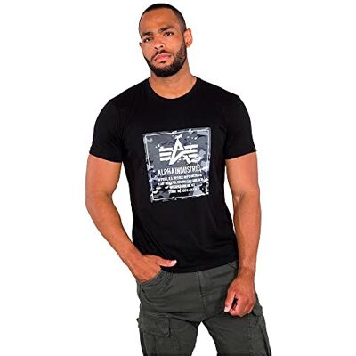 Alpha Industries Camo Block T T-Shirt för män Black Alpha Industries Camo Block T T-Shirt för män Black