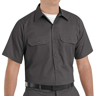 Red Kap Utility Uniformsskjorta för herr, Träkol, XL Red Kap Utility Uniformsskjorta för herr, Träkol, XL