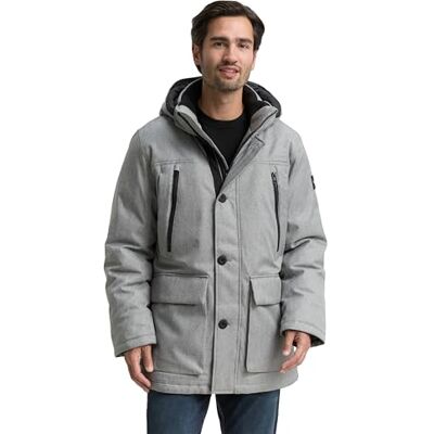 TOM TAILOR herr 1046972 Parka, 38223-Grå Melange fiskbensben, S, 38223 – Gråmelerad fiskben, S TOM TAILOR herr 1046972 Parka, 38223-Grå Melange fiskbensben, S, 38223 – Gråmelerad fiskben, S