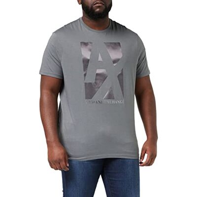 Giorgio Armani Herr tryckt logotyp på framsidan, rund hals t-shirt, rökt pärla, extra liten Giorgio Armani Herr tryckt logotyp på framsidan, rund hals t-shirt, rökt pärla, extra liten