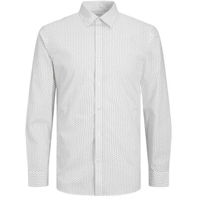 JACK & JONES herrskjorta, Vit/Aop: ditsy Aop S24, S JACK & JONES herrskjorta, Vit/Aop: ditsy Aop S24, S