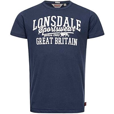 Lonsdale Martinstown T-shirt för män, Mörk marinblå/vit, M Lonsdale Martinstown T-shirt för män, Mörk marinblå/vit, M