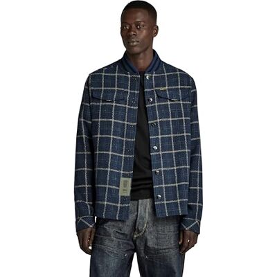 G-STAR RAW Herr unisex bomberkrage övertröja jacka, Flerfärgad (Rank Blue Dash Check D20662-d406-g085), L G-STAR RAW Herr unisex bomberkrage övertröja jacka, Flerfärgad (Rank Blue Dash Check D20662-d406-g085), L
