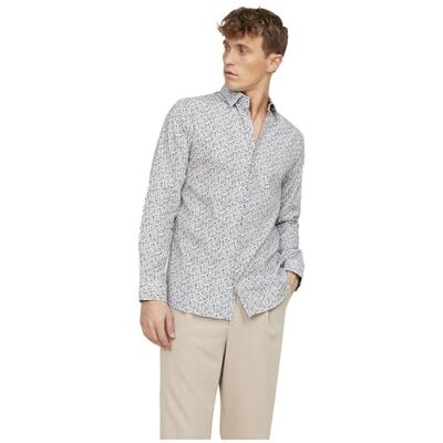 JACK & JONES JPRBLANORDIC Print Shirt L/S SN, Vit/Aop: bekväm passform, S JACK & JONES JPRBLANORDIC Print Shirt L/S SN, Vit/Aop: bekväm passform, S
