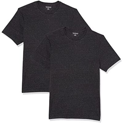 Amazon Essentials mäns Slim-Fit kortärmad T-shirt med rund hals, paket med 2, kol ljung, medium Amazon Essentials mäns Slim-Fit kortärmad T-shirt med rund hals, paket med 2, kol ljung, medium