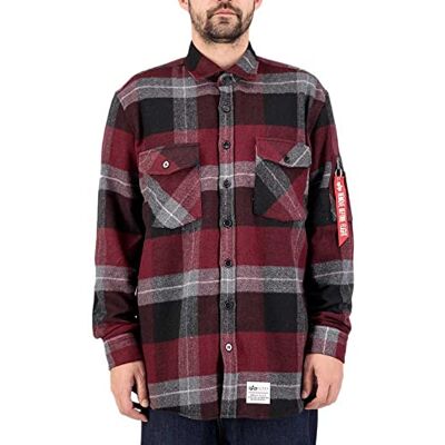 Alpha Industries Flanellskjorta Överskjorta för män Black/Red Alpha Industries Flanellskjorta Överskjorta för män Black/Red