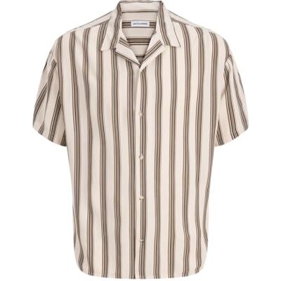 JACK & JONES Jjejeff Resort randig skjorta S/S Sn, Moonbeam, M JACK & JONES Jjejeff Resort randig skjorta S/S Sn, Moonbeam, M