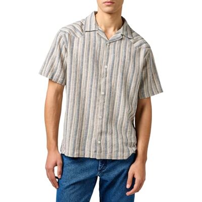 Wrangler Herr Ss W Resort Shirt, indigo stripe, XL Wrangler Herr Ss W Resort Shirt, indigo stripe, XL