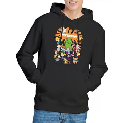 Nickelodeon varumärke Nick Splat Group huvtröja, svart, Small, Svart, S Nickelodeon varumärke Nick Splat Group huvtröja, svart, Small, Svart, S