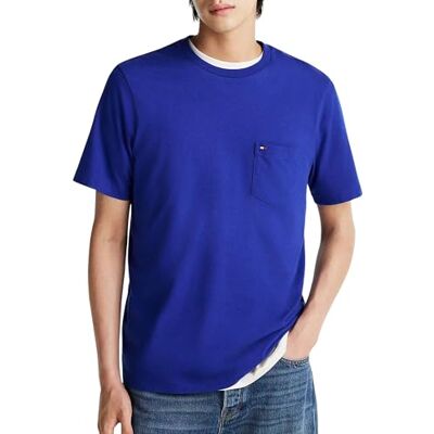 Tommy Hilfiger herr S/S T-shirt, Blå (kil blå), L Tommy Hilfiger herr S/S T-shirt, Blå (kil blå), L
