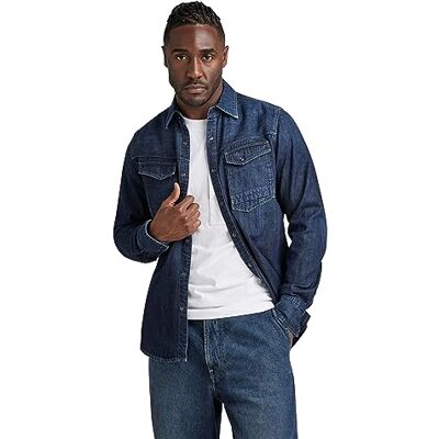 G-STAR RAW Slim denim skjorta, Blå (Worn in Deep Sea D23616-d252-g133), S G-STAR RAW Slim denim skjorta, Blå (Worn in Deep Sea D23616-d252-g133), S