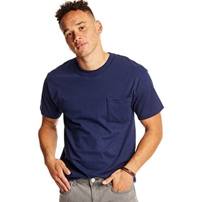 Hanes T-shirt för män (förpackning med 2), Marinblå (2-pack), L Hanes T-shirt för män (förpackning med 2), Marinblå (2-pack), L