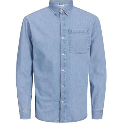 JACK & JONES JACK&JONES JJICREEK JJSHIRT L/S MF 596 NOOS, Blå denim/förpackning: ljusblå, M JACK & JONES JACK&JONES JJICREEK JJSHIRT L/S MF 596 NOOS, Blå denim/förpackning: ljusblå, M