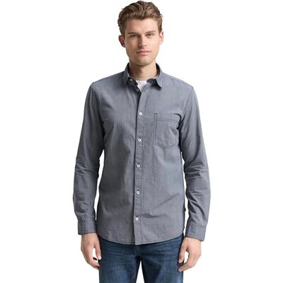 TOM TAILOR herrskjorta, 38978 – mörk marinblå randig, 3XL TOM TAILOR herrskjorta, 38978 – mörk marinblå randig, 3XL