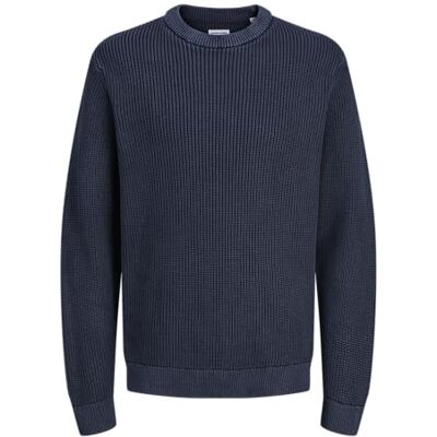 JACK & JONES herr Jjtanaka stickad crew neck, Sky Captain, XL JACK & JONES herr Jjtanaka stickad crew neck, Sky Captain, XL