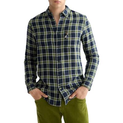 Scotch & Soda mäns dubbelsidig normal passform skjorta, Sky Captain Check 401, S Scotch & Soda mäns dubbelsidig normal passform skjorta, Sky Captain Check 401, S