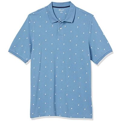 Amazon Essentials mäns Regular-Fit bomull pikétröja (finns i stor och lång), blå vit palmträdtryck, medium Amazon Essentials mäns Regular-Fit bomull pikétröja (finns i stor och lång), blå vit palmträdtryck, medium