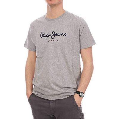 Pepe Jeans Eggo N T-shirts för män, Grå (Grå fläck), S Pepe Jeans Eggo N T-shirts för män, Grå (Grå fläck), S
