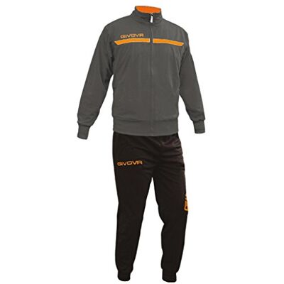 Givova , kostym eins full dragkedja, mörkgrå/orange fluo, XL Givova , kostym eins full dragkedja, mörkgrå/orange fluo, XL