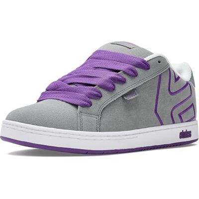 Etnies Fader – klassisk skate Heritage stil med trendig, voluminös look, förstärkt kupsula, vadderad passform, vardagsneaker, Grå lila, 48 EU Etnies Fader – klassisk skate Heritage stil med trendig, voluminös look, förstärkt kupsula, vadderad passform, vardagsneaker, Grå lila, 48 EU