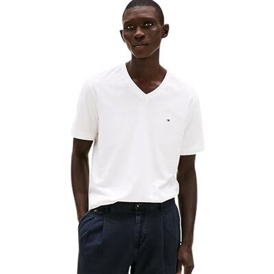 Tommy Hilfiger herr ESSENTIAL V-Neck T-Shirt, MW0MW39249 S/S t-shirt, vit, M, Vit (vit), M Tommy Hilfiger herr ESSENTIAL V-Neck T-Shirt, MW0MW39249 S/S t-shirt, vit, M, Vit (vit), M