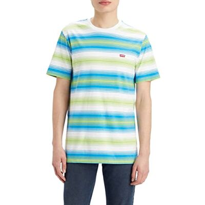 Levi's herr SS original Housemark Tee T-shirt, Fizzy Stripe Swedish Blue, L Levi's herr SS original Housemark Tee T-shirt, Fizzy Stripe Swedish Blue, L