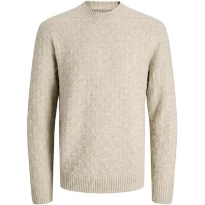 JACK & JONES Jprblasimon struktur stickad crew neck, Silverfoder, L JACK & JONES Jprblasimon struktur stickad crew neck, Silverfoder, L