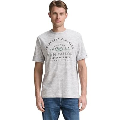 TOM TAILOR T-shirt för män, 37301 – Tarmac Grey White injected, M TOM TAILOR T-shirt för män, 37301 – Tarmac Grey White injected, M