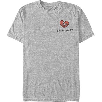 Disney Classics Unisex DNCA-Rebel Heart Organic Short Sleeve T-shirt, Melange Grey, XL, Melange grå, XL Disney Classics Unisex DNCA-Rebel Heart Organic Short Sleeve T-shirt, Melange Grey, XL, Melange grå, XL