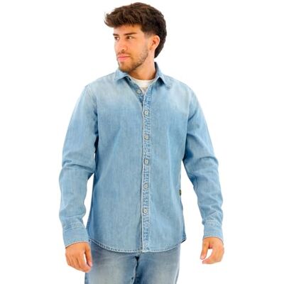 G-STAR RAW Clean slim shirt ls, Blå (Faded Thames D27681-d252-g614), XL G-STAR RAW Clean slim shirt ls, Blå (Faded Thames D27681-d252-g614), XL