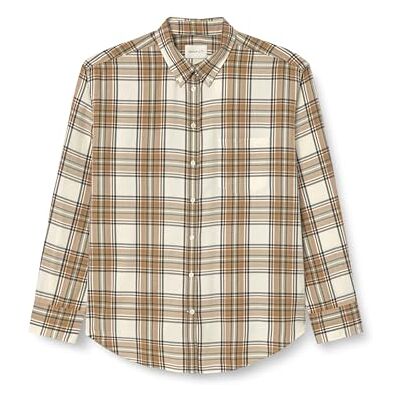 GANT Rel Checked Flannel Bd skjorta blus, Vit, 40 GANT Rel Checked Flannel Bd skjorta blus, Vit, 40