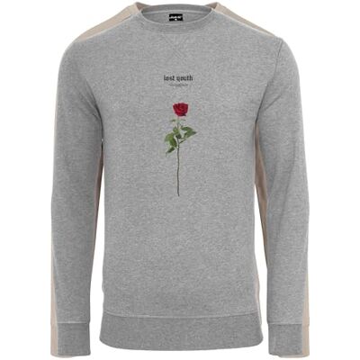 Tee herr Lost Youth Rose Crewneck, GRÅ, XL Tee herr Lost Youth Rose Crewneck, GRÅ, XL
