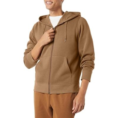 Amazon Essentials Men's Fleecetröja med hel dragkedja (finns i Big & Tall), Kolabrun, L Amazon Essentials Men's Fleecetröja med hel dragkedja (finns i Big & Tall), Kolabrun, L