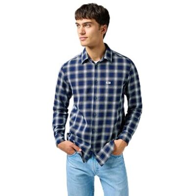 Wrangler 1 PKT skjorta, indigo pläd, S Wrangler 1 PKT skjorta, indigo pläd, S