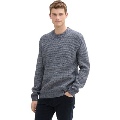TOM TAILOR herrtröja, 36980 – Navy Melange White Core, XL TOM TAILOR herrtröja, 36980 – Navy Melange White Core, XL