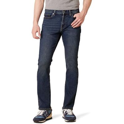 Amazon Essentials Men's Bootcut-jeans smal passform, Mörk tvättad, 38W / 28L Amazon Essentials Men's Bootcut-jeans smal passform, Mörk tvättad, 38W / 28L