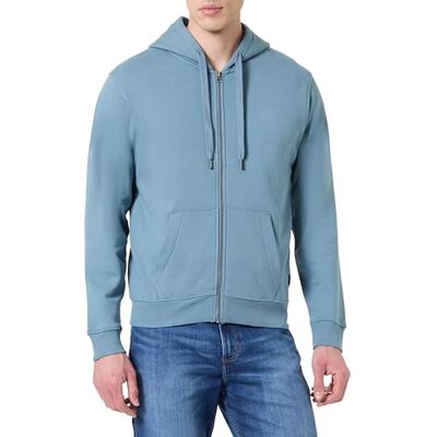Replay Basics sweatjacka för män med dragkedja och huva, 388 stålblå, XXL Replay Basics sweatjacka för män med dragkedja och huva, 388 stålblå, XXL