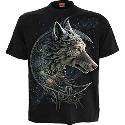 Spiral Celtic Wolf T-shirt för män, svart basics, rockkläder, djur och husdjur, svart, XXL Spiral Celtic Wolf T-shirt för män, svart basics, rockkläder, djur och husdjur, svart, XXL