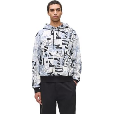 KARL LAGERFELD JEANS , Herr, Relaxed All Over Print Hoodie, Relaxed Fit, Flerfärg, XL KARL LAGERFELD JEANS , Herr, Relaxed All Over Print Hoodie, Relaxed Fit, Flerfärg, XL