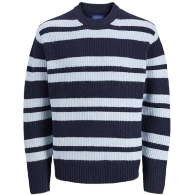 JACK & JONES Joryork Ollie stickad crew neck, Ocean Cavern, S JACK & JONES Joryork Ollie stickad crew neck, Ocean Cavern, S