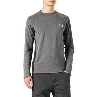 MEETYOO Herr kompressionströja funktionell tröja långärmad t-shirt, Grå fleece, XXL MEETYOO Herr kompressionströja funktionell tröja långärmad t-shirt, Grå fleece, XXL