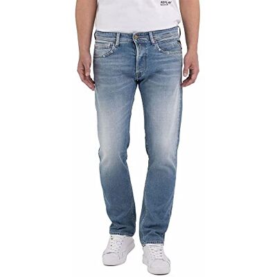 Replay Jeans Grover Straight-Fit, Ljusblå 010, 30W / 34L Replay Jeans Grover Straight-Fit, Ljusblå 010, 30W / 34L