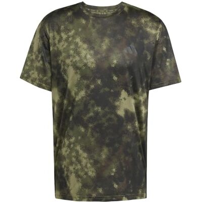 adidas För Män TRAIN ESSENTIALS SEASONAL ALL OVER PRINT TEE, olive strata, XS adidas För Män TRAIN ESSENTIALS SEASONAL ALL OVER PRINT TEE, olive strata, XS