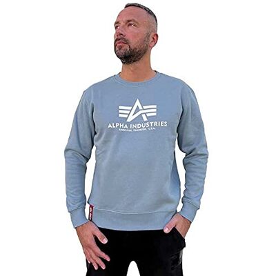 Alpha Industries Basic Sweatshirt för män Greyblue Alpha Industries Basic Sweatshirt för män Greyblue
